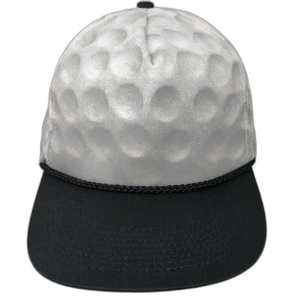 Cobra Caps 5 Panel Gray One Size Golf Ball Pattern Rope Hat Black Green Brim